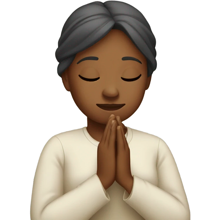 Women with pray hands emoji