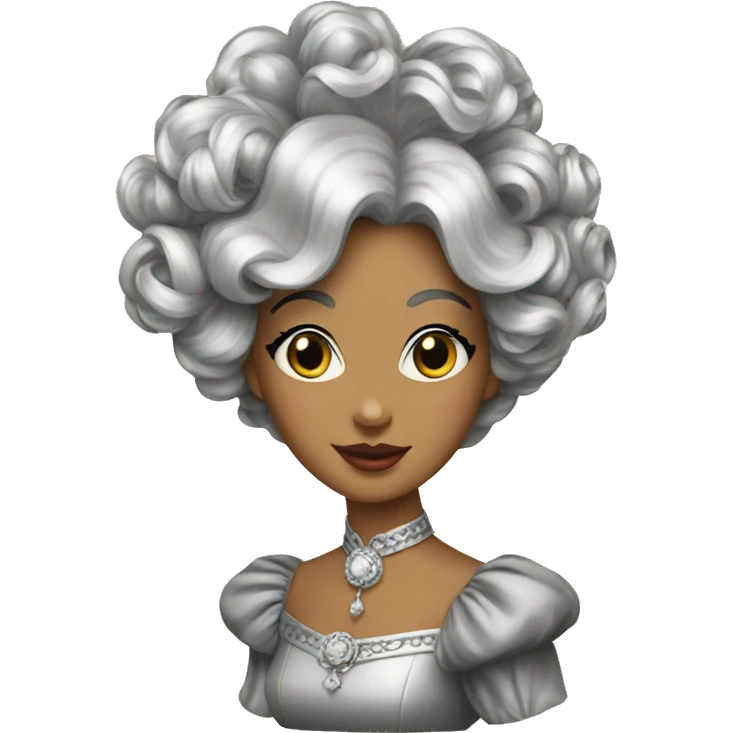 Regal lady vintage with black and silver hair emoji