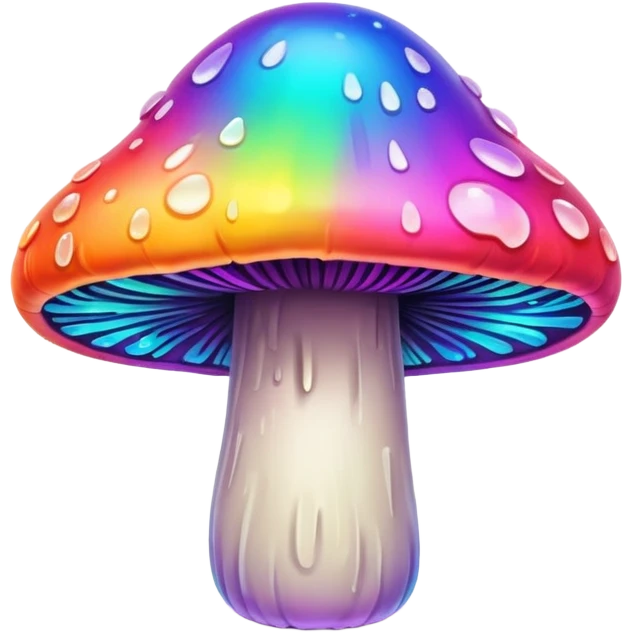  melting neon rainbow mushroom  emoji
