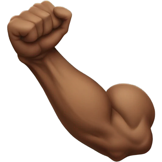 Flexing brown arm with tattoos emoji