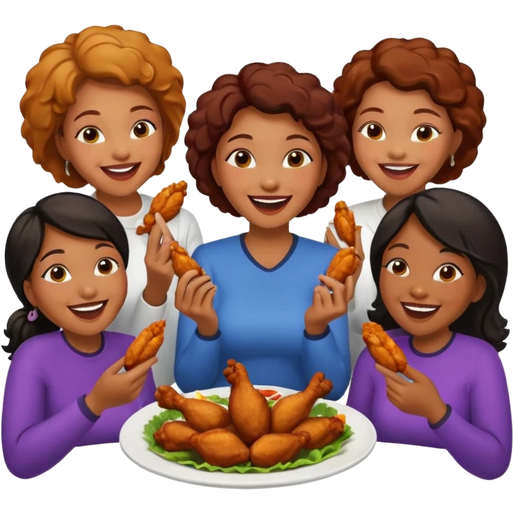 Black women eating wings emoji