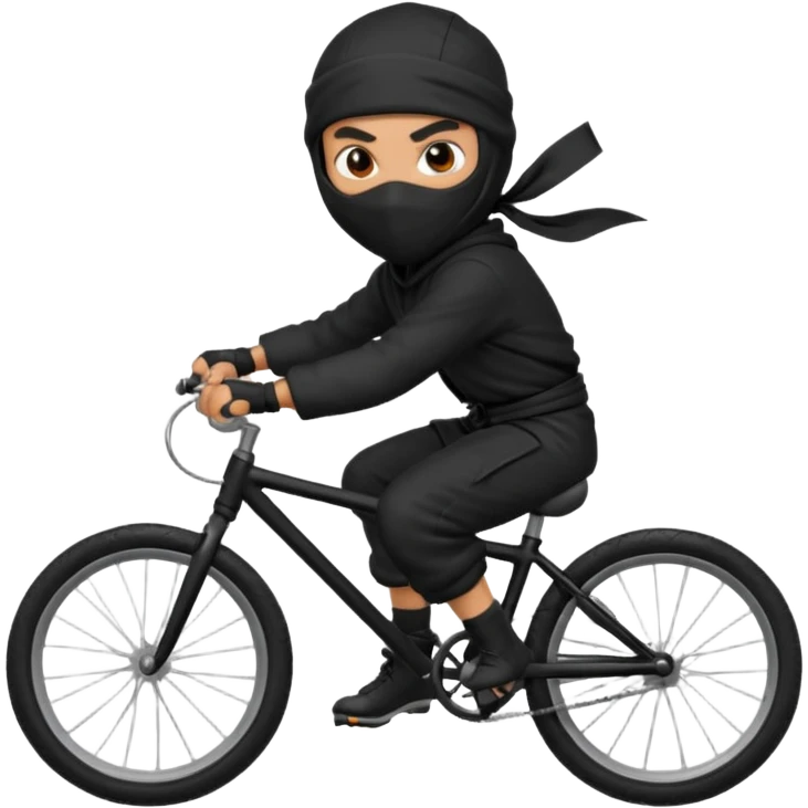 NInja standing with bicycle emoji