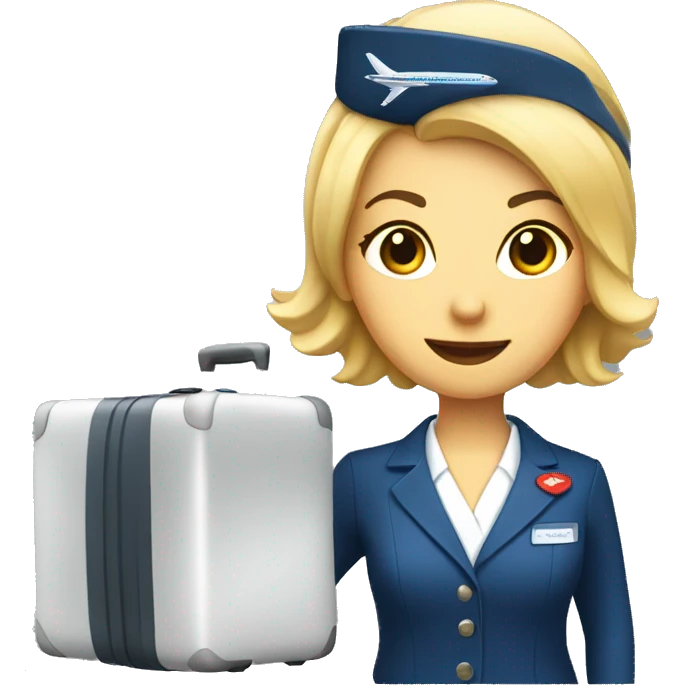 FLIGHT ATTENDANT WITH A LUGGAGE emoji