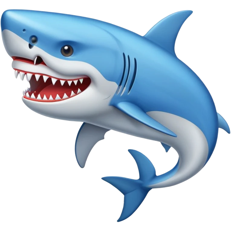 Un tiburón con zapatillas azules emoji