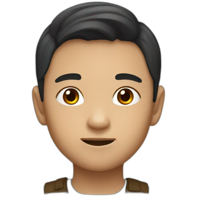 An asian boy called endraien with long brown hair emoji