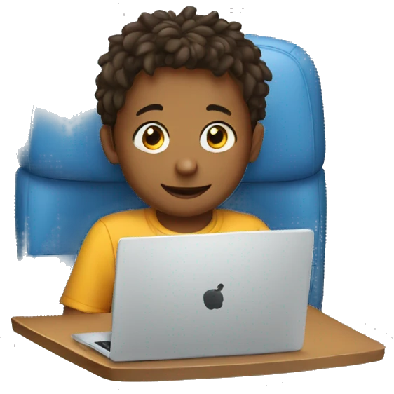 kid infront of computer emoji