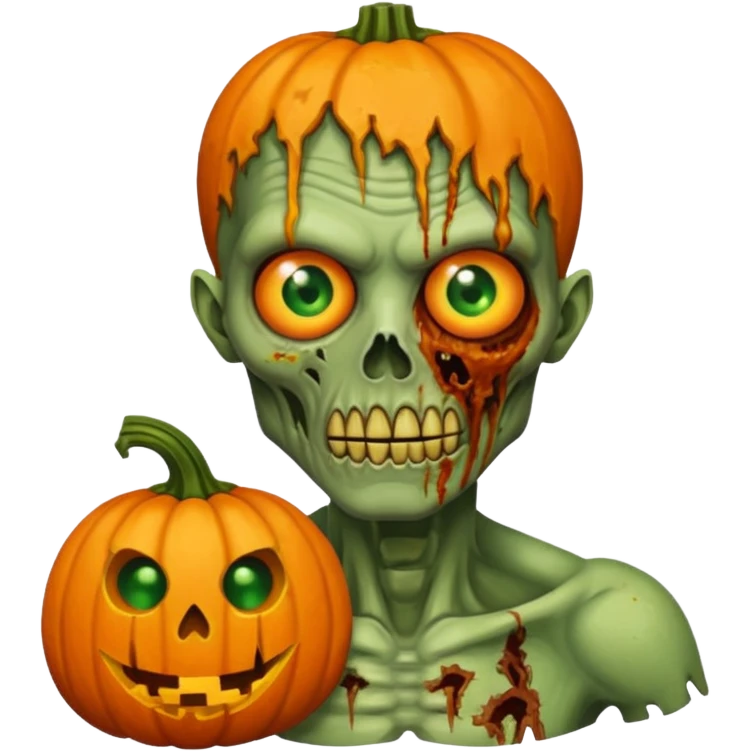 zombie with pumpkin  emoji