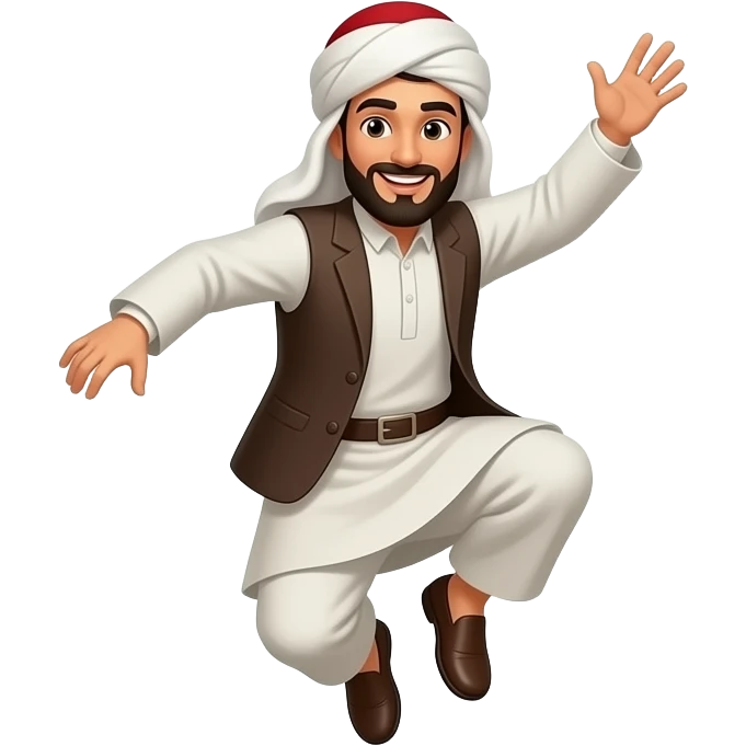 Persian man jumping over fire emoji