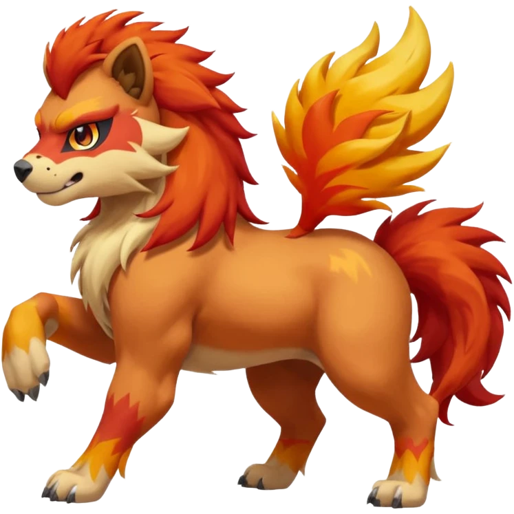 Growlithe-Aracanine-Ponyta-Entei-fusion (full body) emoji