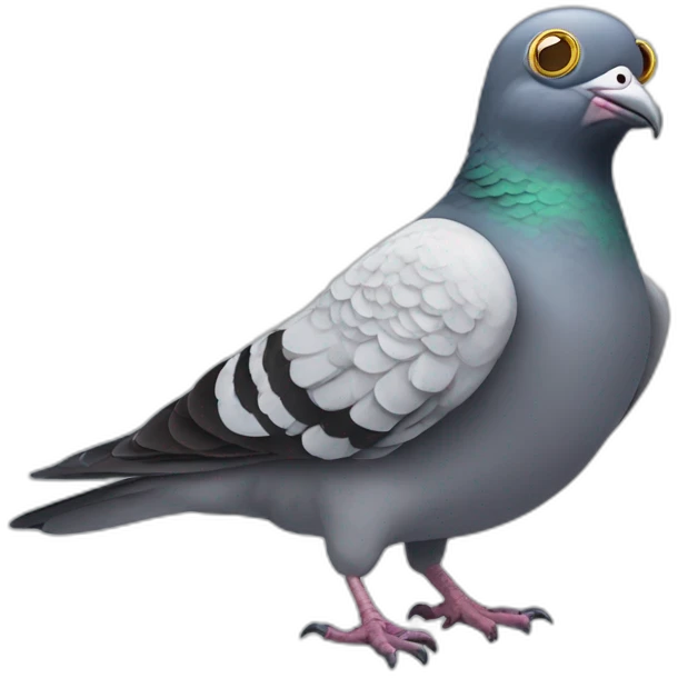 pigeon wearing flying goggles emoji
