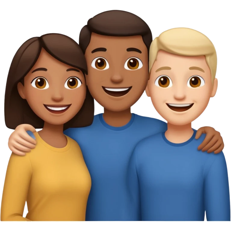 Three friends talking emoji