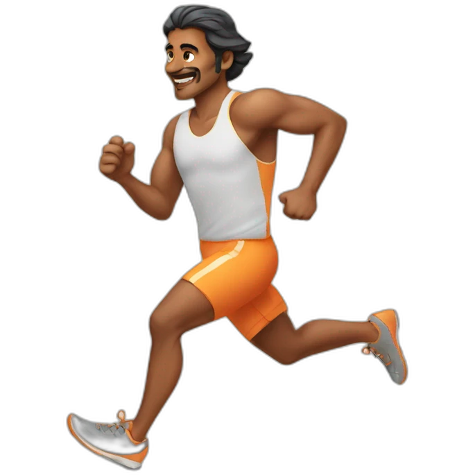 Indian man doing running emoji
