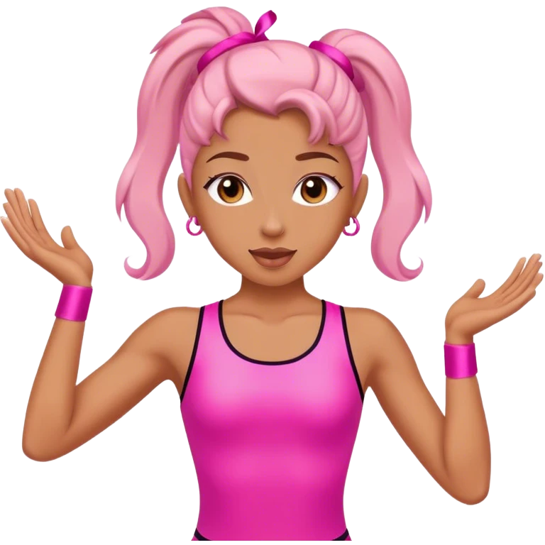 sport dancer in pink who talk emoji