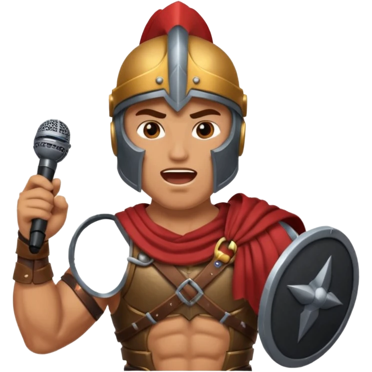 spartan singing with micro emoji