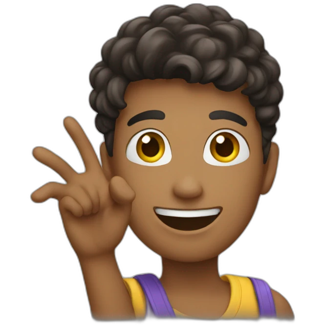 teen waving hi emoji