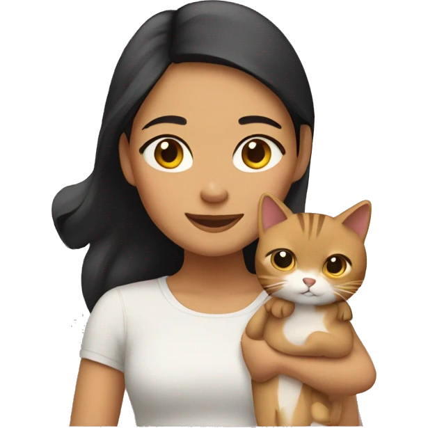 filipino girl with two cats emoji