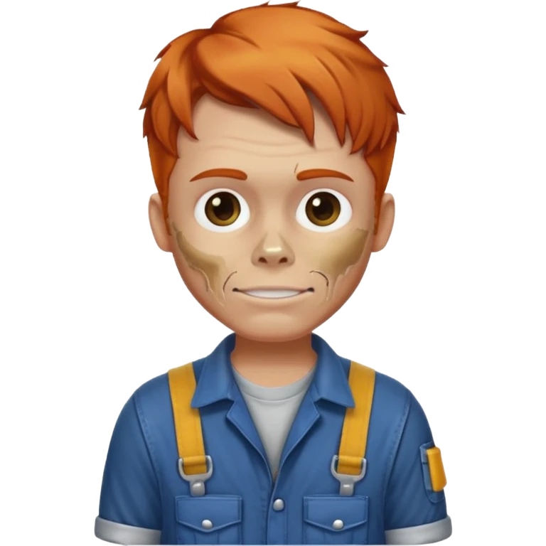 skull auto mechanic with ginger hair emoji