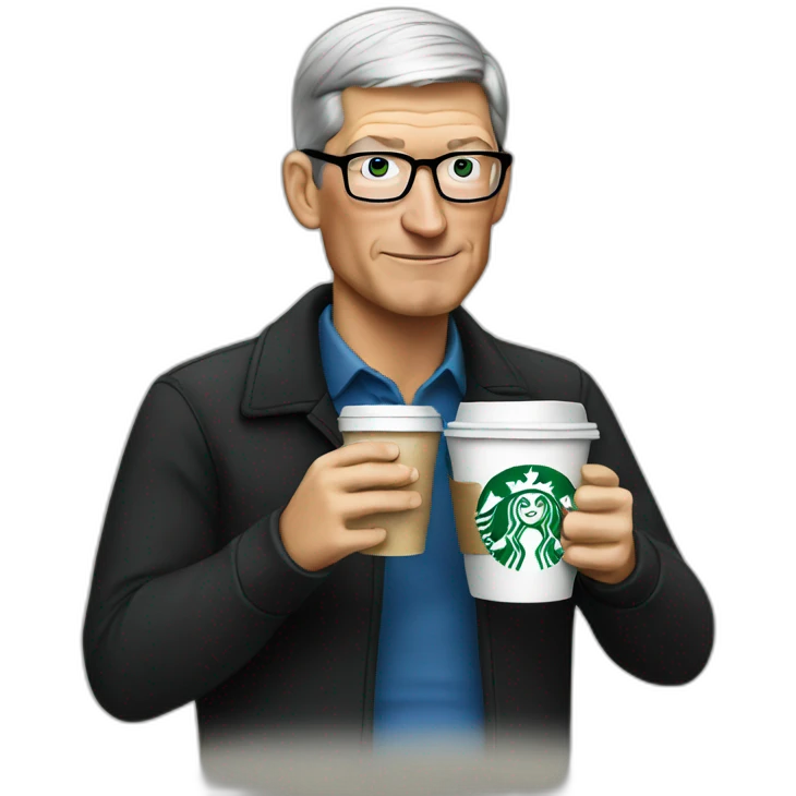 Tim cook drinking starbucks emoji