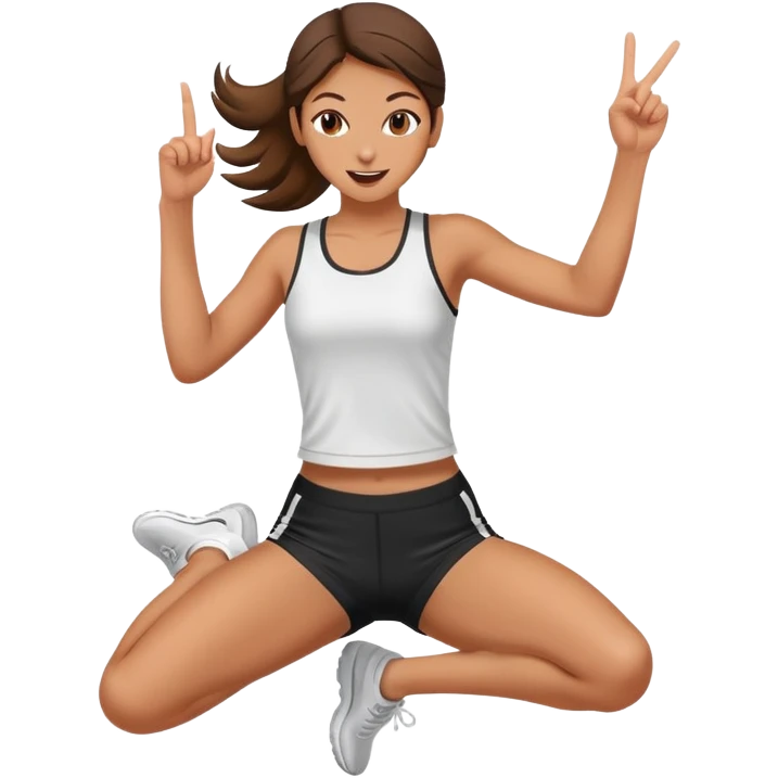 girl jumping with middle finger  emoji