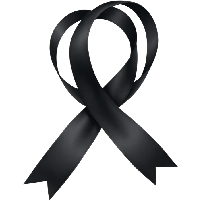 black ribbon emoji