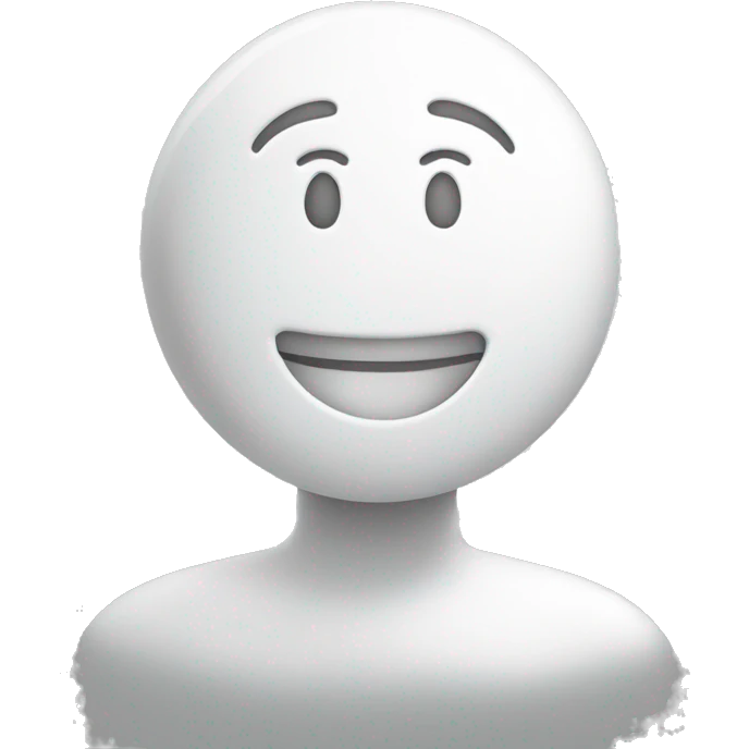 A white speech bubble icon with a happy, smiling face.  emoji