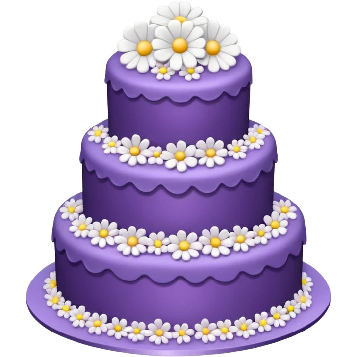 a-big-three-tiered-purple-cake-without-candles emoji