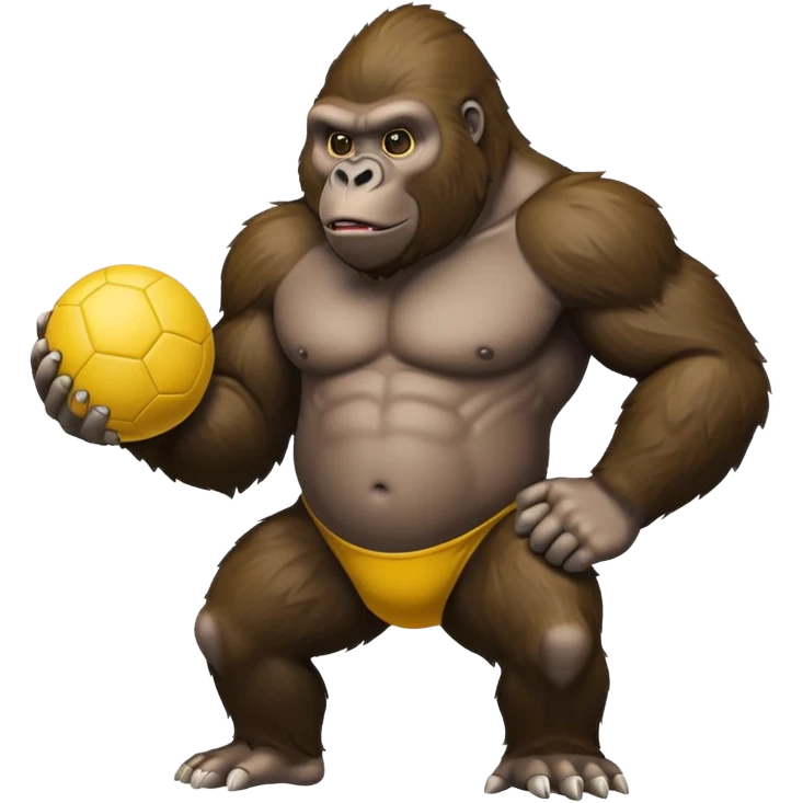 Gorilla with yellow kickball emoji