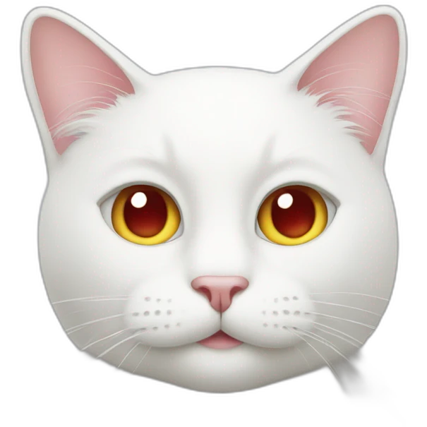 white cat with hearts in eyes on ios emoji style emoji