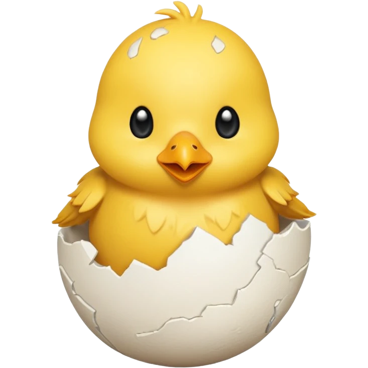 cartoon chick sitting inside a eggshell emoji