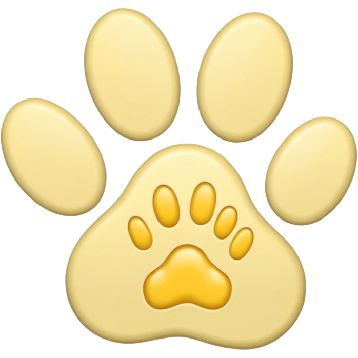 a pastel yellow pawprint emoji
