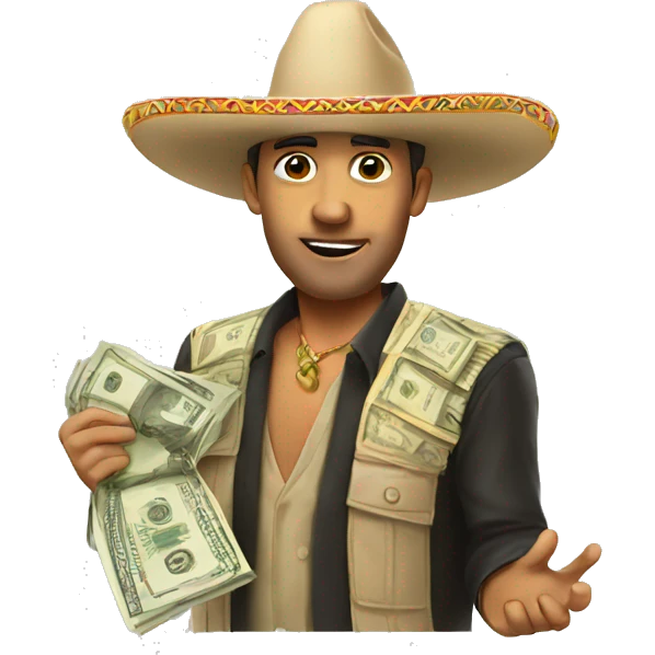 Mexican with a lot of money emoji
