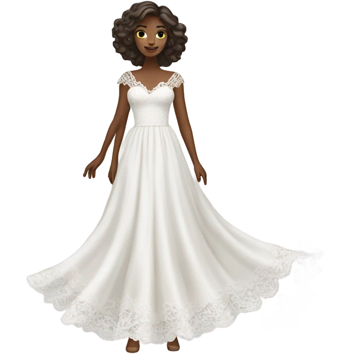 Beautiful white dress  emoji