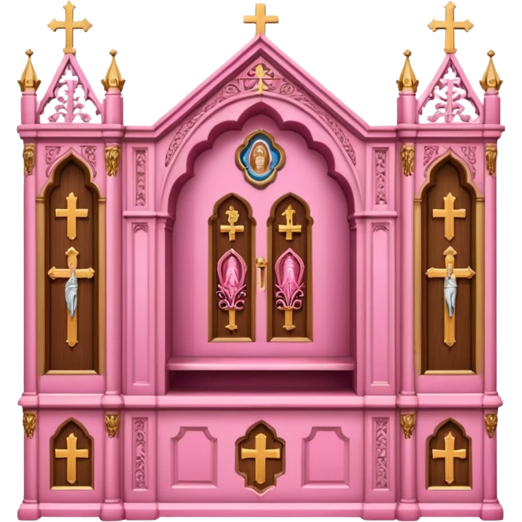 make a catholic confessional with very girly pink tones. emoji