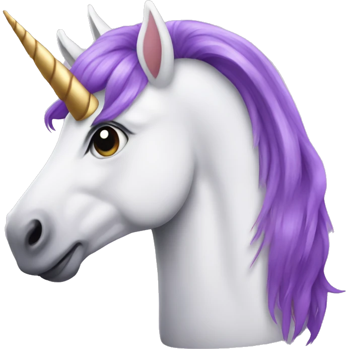Unicorn with purple hair emoji
