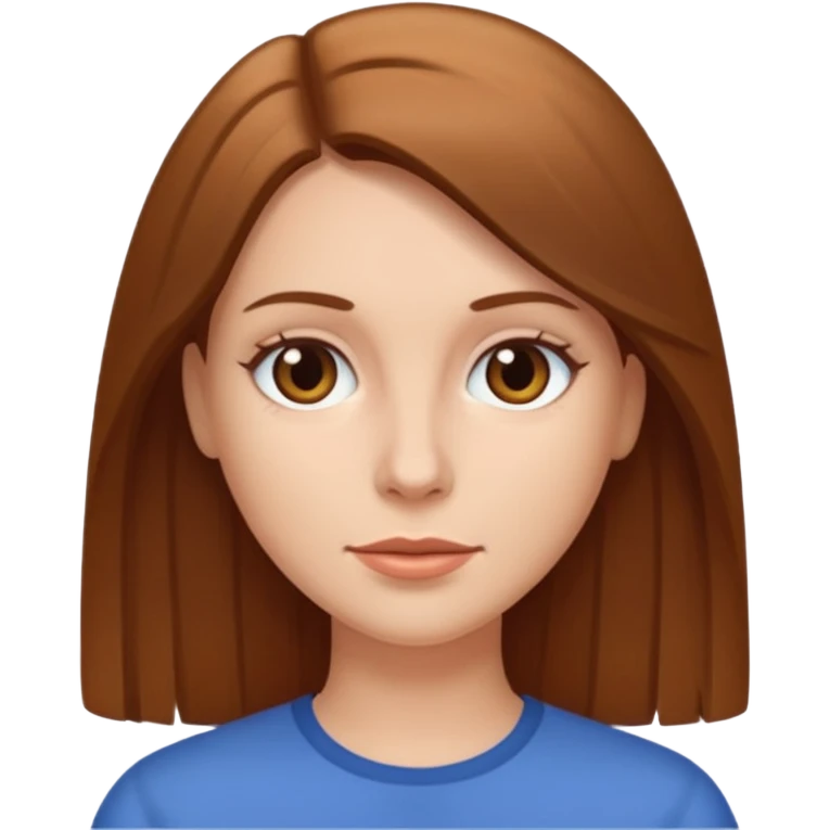 femme blanche brune avec des cheveux lisse emoji