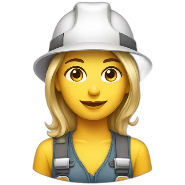 Interior designer with engineering hat girl emoji