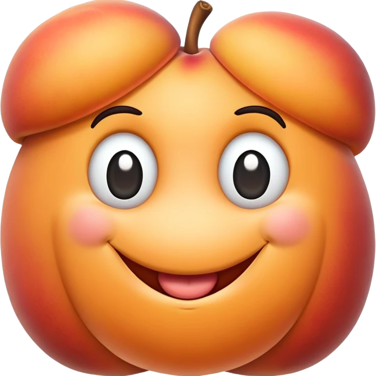 A peach looking very happy to meet with a sausage  emoji