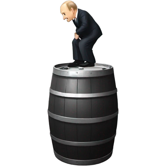 Vladimir Putin doing a hand stand  on a keg emoji