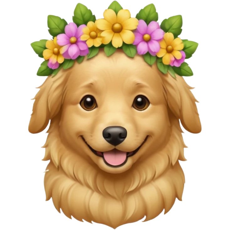 Dog with flowers  emoji