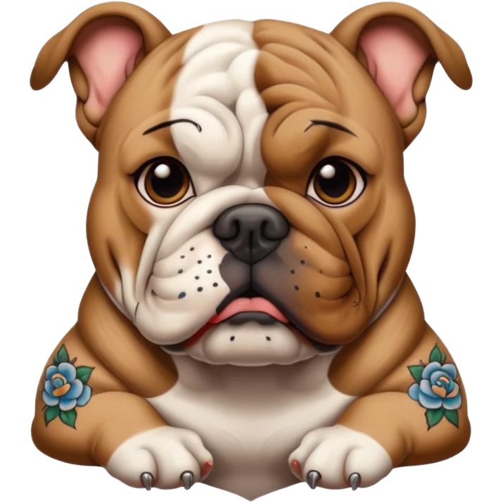 bulldog with tattoos emoji