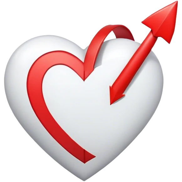 White heart with a arrow emoji