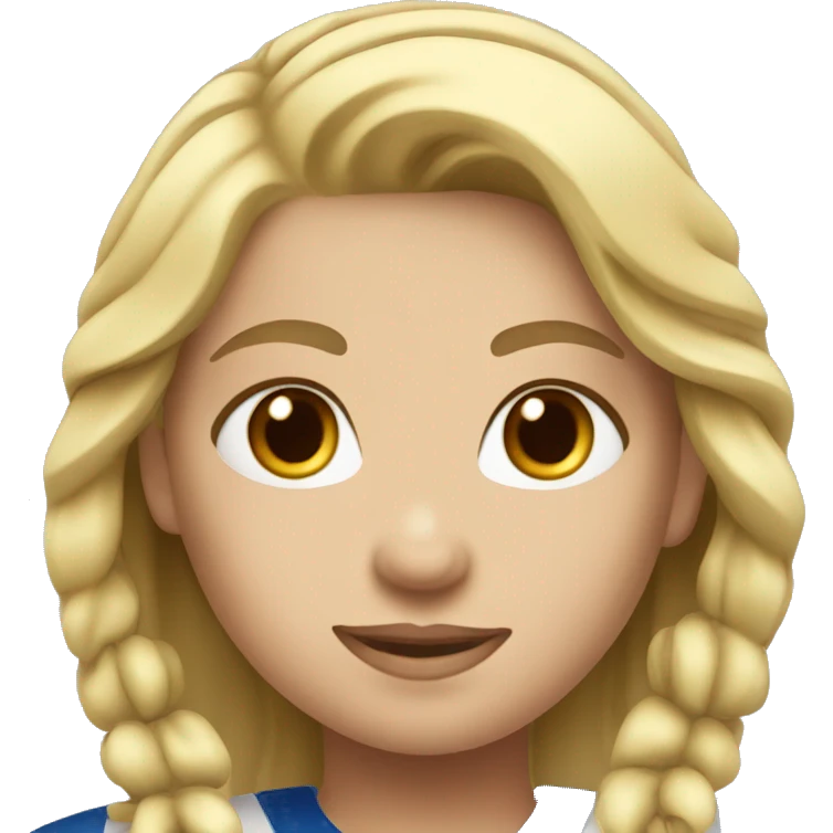 softball girl with blonde hair and blue eyes  emoji