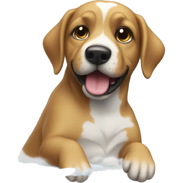 Dog in bubble bath yorkshire emoji