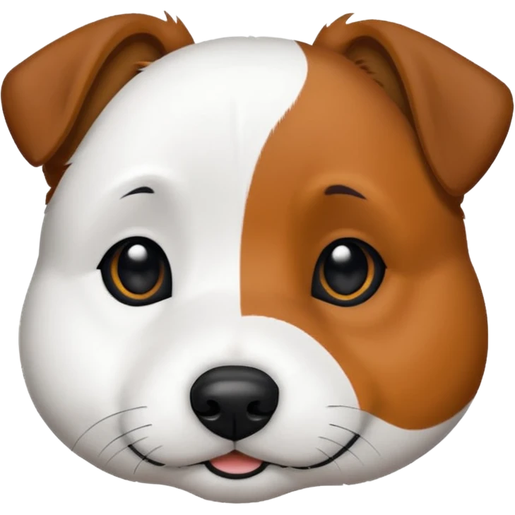 Vit strävhårig jack russel med brun/svarta öron emoji