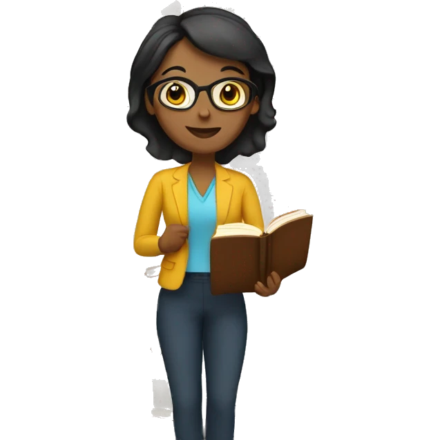  female teacher holding books emoji