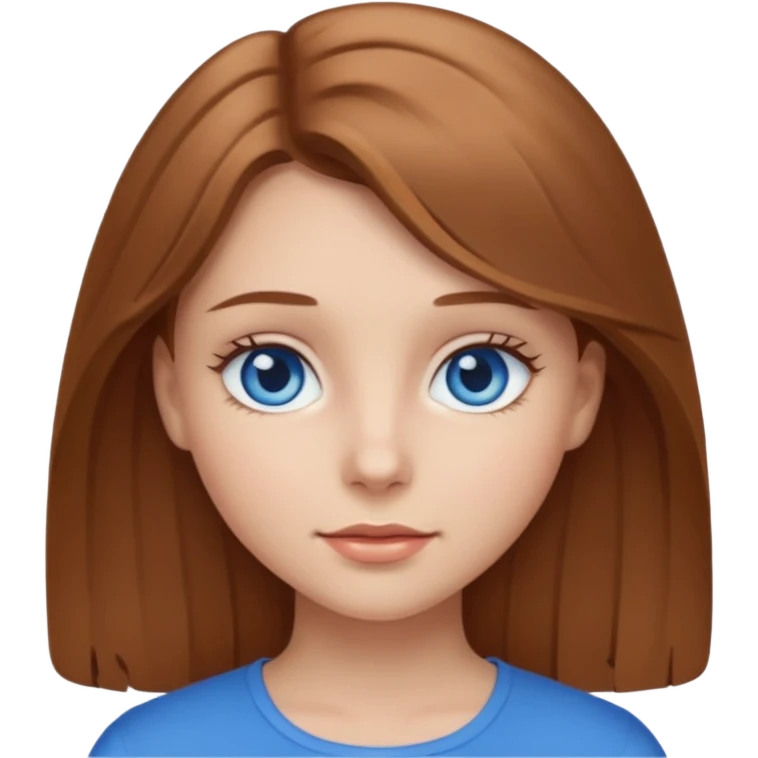 Girl with light Brown hair and blue eyes emoji