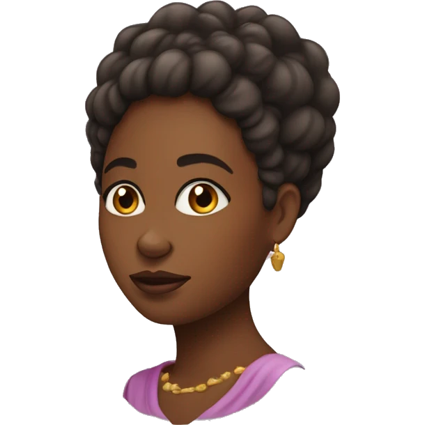 Emoji d'une jeune femme africaine belle en forme emoji
