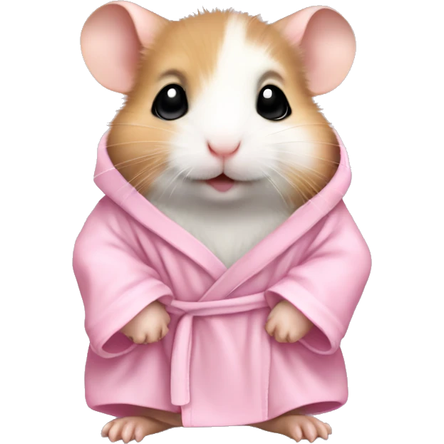 baby hamster in light pink robe full body emoji