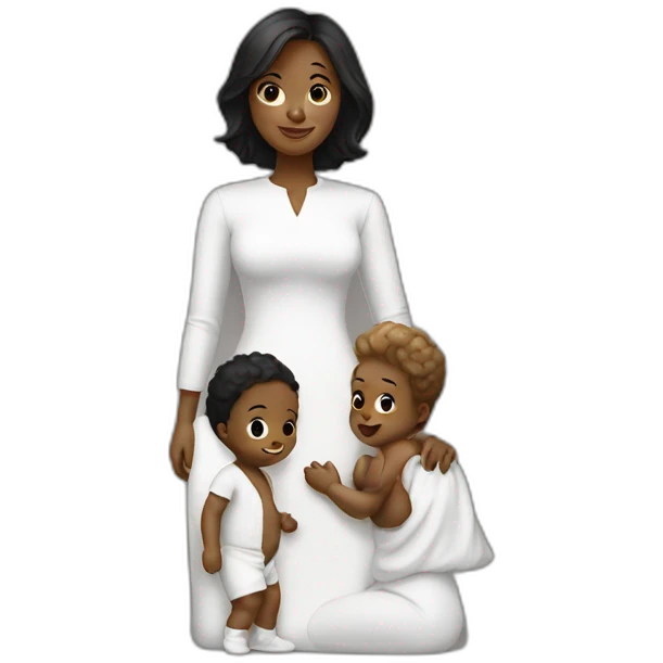 Homme noir femme blanche et bébé emoji