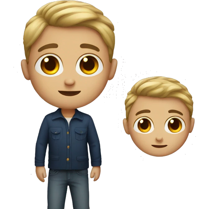 dark blond boy one and a half year with big dark brown eyes emoji